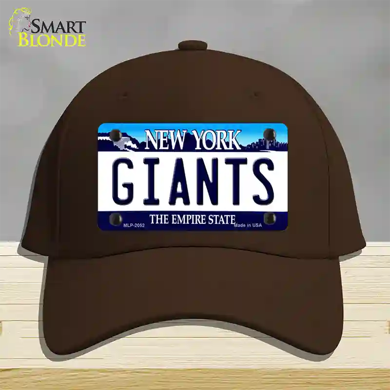 Giants New York State Novelty License Plate Hat Cotton / Dark Brown