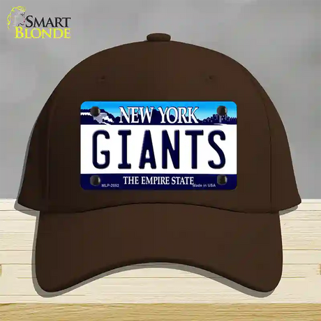 Giants New York State Novelty License Plate Hat Cotton / Dark Brown