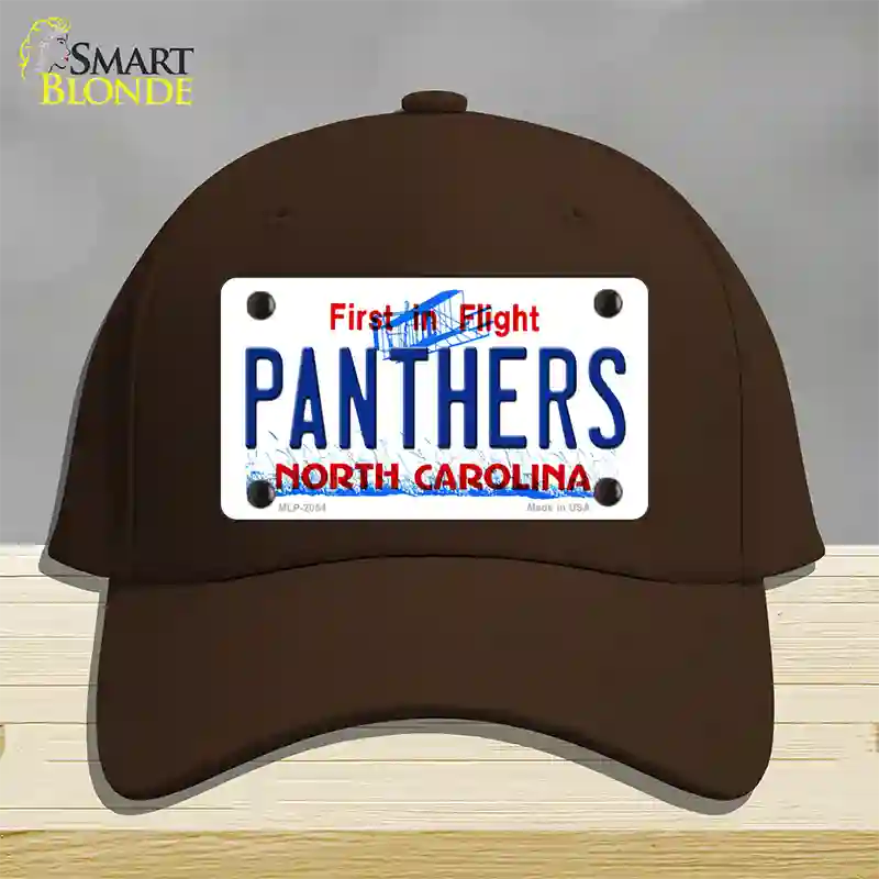 Panthers North Carolina State Novelty License Plate Hat Cotton / Dark Brown