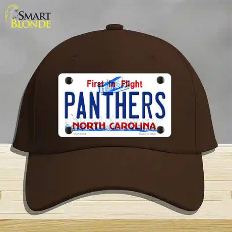 Panthers North Carolina State Novelty License Plate Hat Cotton / Dark Brown