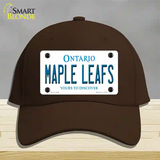 Maple Leafs Ontario Canada Province Novelty License Plate Hat Cotton / Dark Brown