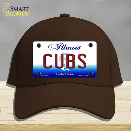 Cubs Chicago Illinois State Novelty License Plate Hat Cotton / Dark Brown