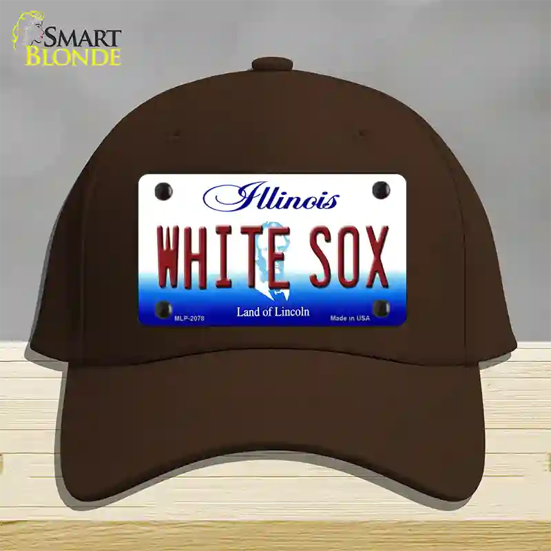 Whitesox Illinois State Novelty License Plate Hat Cotton / Dark Brown