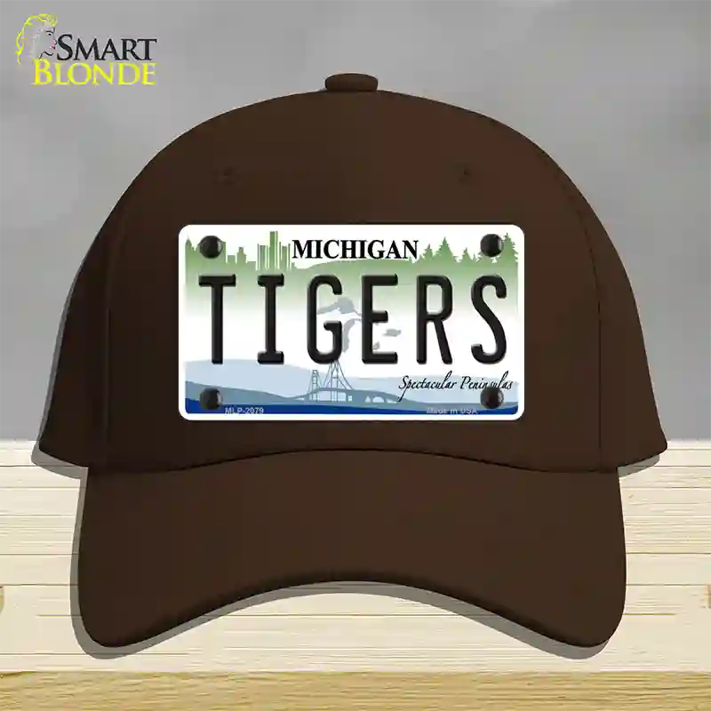 Tigers Michigan State Novelty License Plate Hat Cotton / Dark Brown