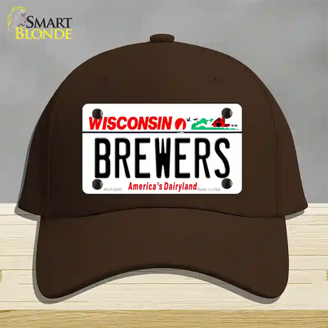 Brewers Wisconsin State Novelty License Plate Hat Cotton / Dark Brown