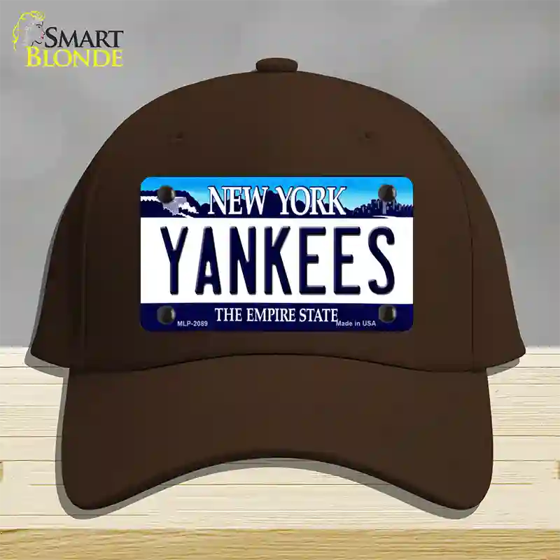 Yankees New York State Novelty License Plate Hat Cotton / Dark Brown