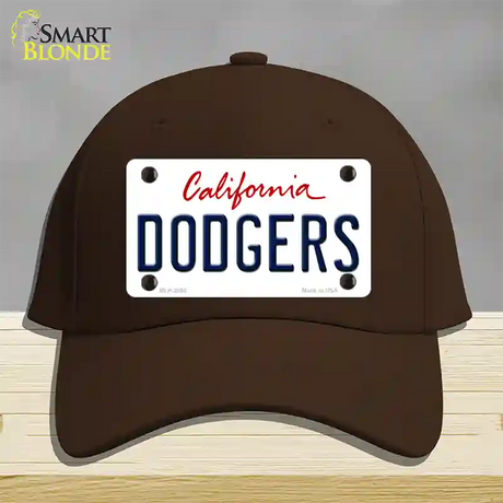 Dodgers California State Novelty License Plate Hat Cotton / Dark Brown