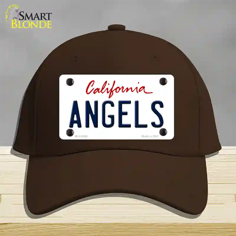 Angels California State Novelty License Plate Hat Cotton / Dark Brown