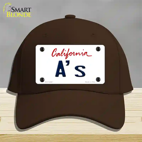 As California State Novelty License Plate Hat Cotton / Dark Brown