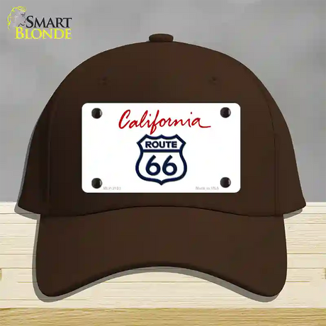 Route 66 Shield California Novelty License Plate Hat Cotton / Dark Brown