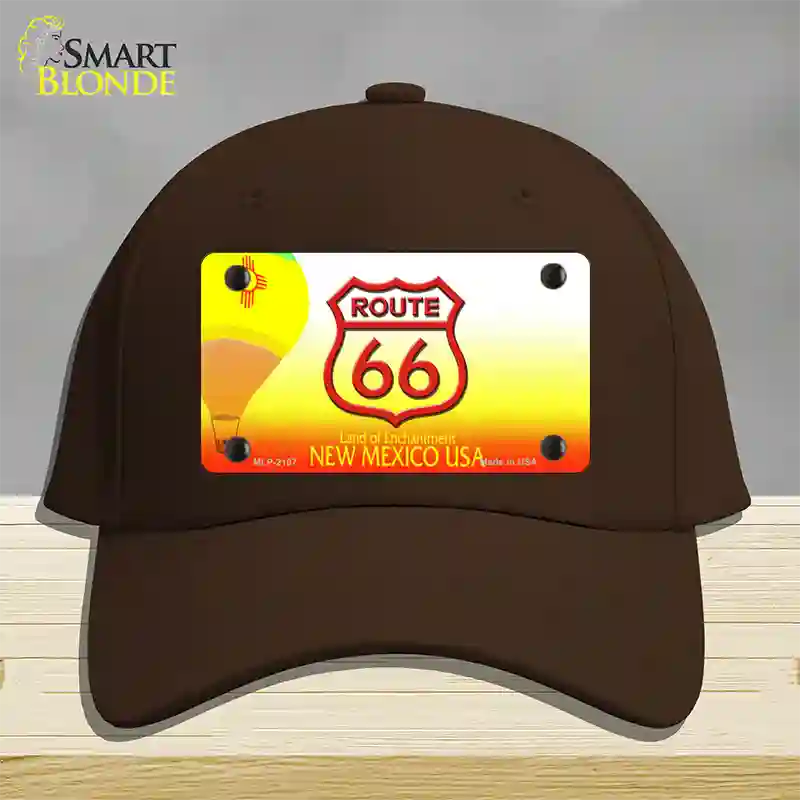 Route 66 Shield New Mexico Novelty License Plate Hat Cotton / Dark Brown