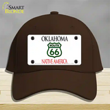 Route 66 Shield Oklahoma Novelty License Plate Hat Cotton / Dark Brown