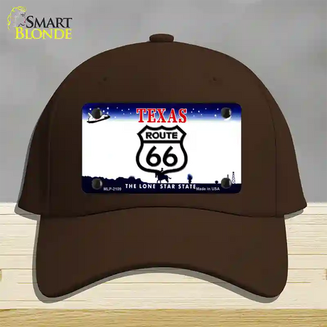 Route 66 Shield Texas Novelty License Plate Hat Cotton / Dark Brown