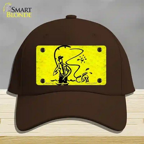 Fly Fishing Novelty License Plate Hat Cotton / Dark Brown