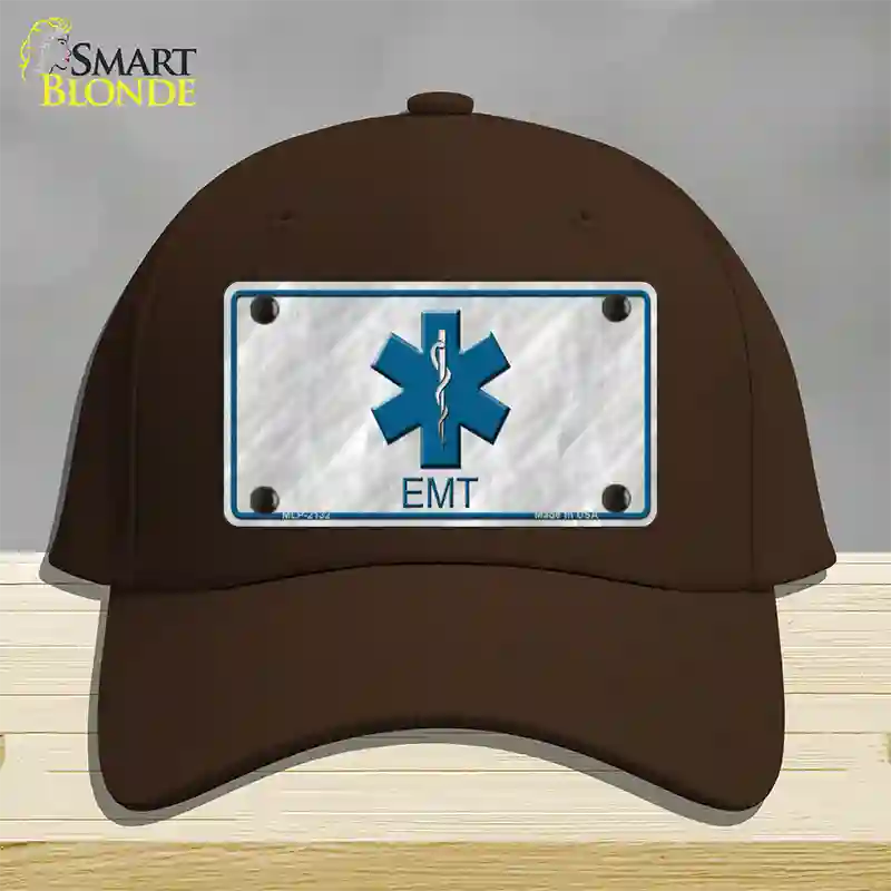 EMT Novelty License Plate Hat Cotton / Dark Brown