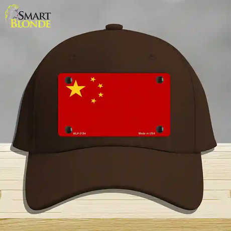 China Flag Novelty License Plate Hat Cotton / Dark Brown