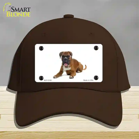 Boxer Dog Novelty License Plate Hat Cotton / Dark Brown