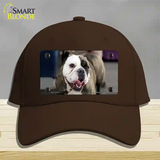 Bulldog Dog Novelty License Plate Hat Cotton / Dark Brown