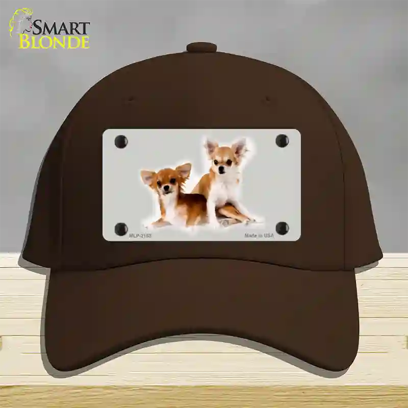 Chihuahua Dog Novelty License Plate Hat Cotton / Dark Brown