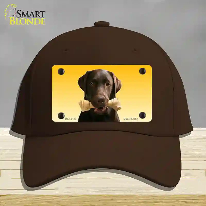 Chocolate Labrador Retriever Dog Novelty License Plate Hat Cotton / Dark Brown