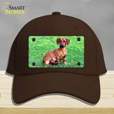 Dachshund Dog Novelty License Plate Hat Cotton / Dark Brown