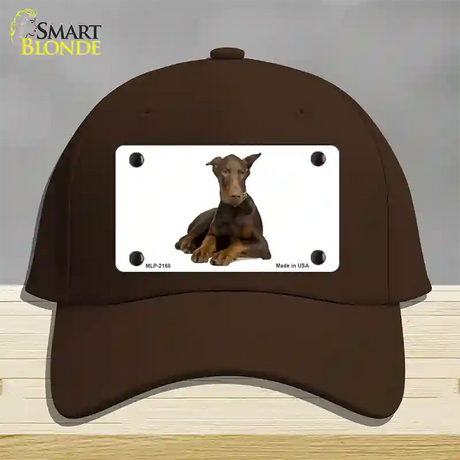 Doberman Pinscher Dog Novelty License Plate Hat Cotton / Dark Brown