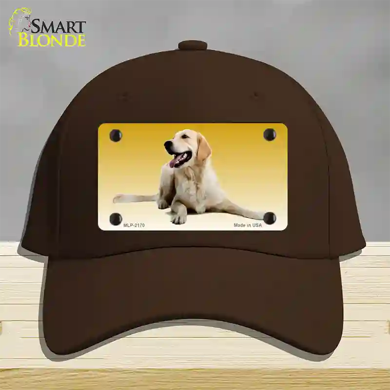 Golden Retriever Dog Novelty License Plate Hat Cotton / Dark Brown