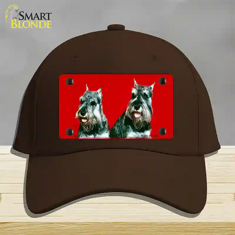 Schnauzer Dog Novelty License Plate Hat Cotton / Dark Brown