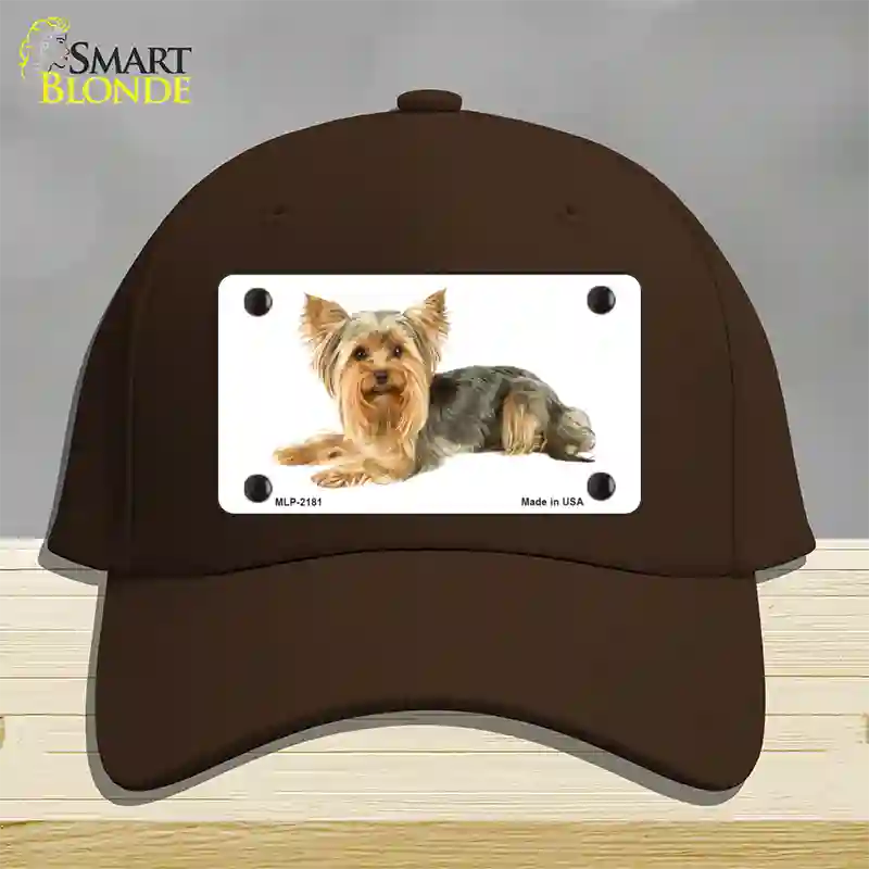 Yorkshire Terrier Dog Novelty License Plate Hat Cotton / Dark Brown