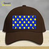 Yellow Polka Dots Royal Blue Novelty License Plate Hat Cotton / Dark Brown