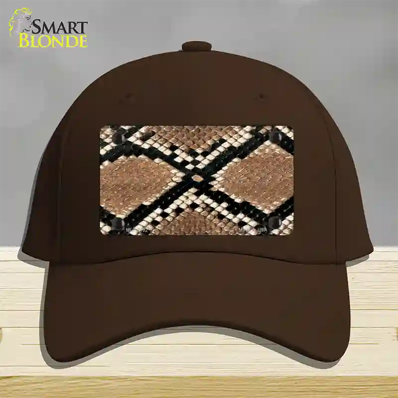 Snake Skin Novelty License Plate Hat Cotton / Dark Brown