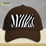 Black White Zebra Novelty License Plate Hat Cotton / Dark Brown