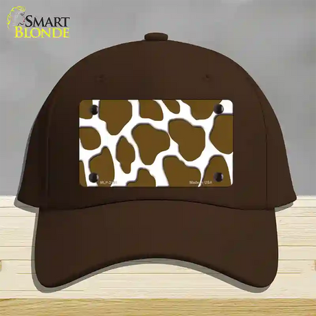 Brown White Giraffe Novelty License Plate Hat Cotton / Dark Brown