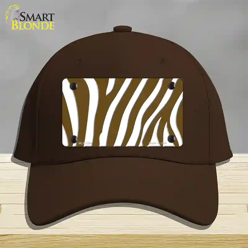 Brown White Zebra Novelty License Plate Hat Cotton / Dark Brown