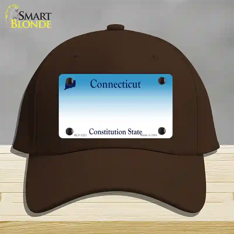 Connecticut State Blank Novelty License Plate Hat Cotton / Dark Brown