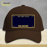 Delaware State Blank Novelty License Plate Hat Cotton / Dark Brown