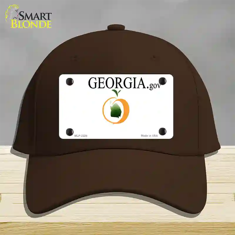 Georgia State Blank Novelty License Plate Hat Cotton / Dark Brown