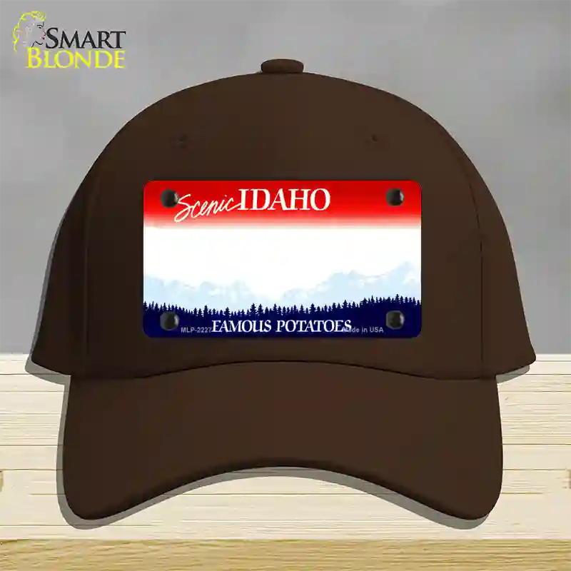 Idaho State Blank Novelty License Plate Hat Cotton / Dark Brown