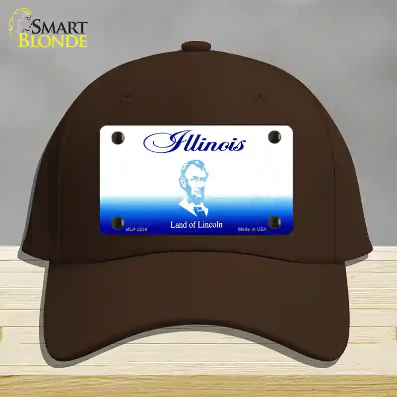 Illinois State Blank Novelty License Plate Hat Cotton / Dark Brown