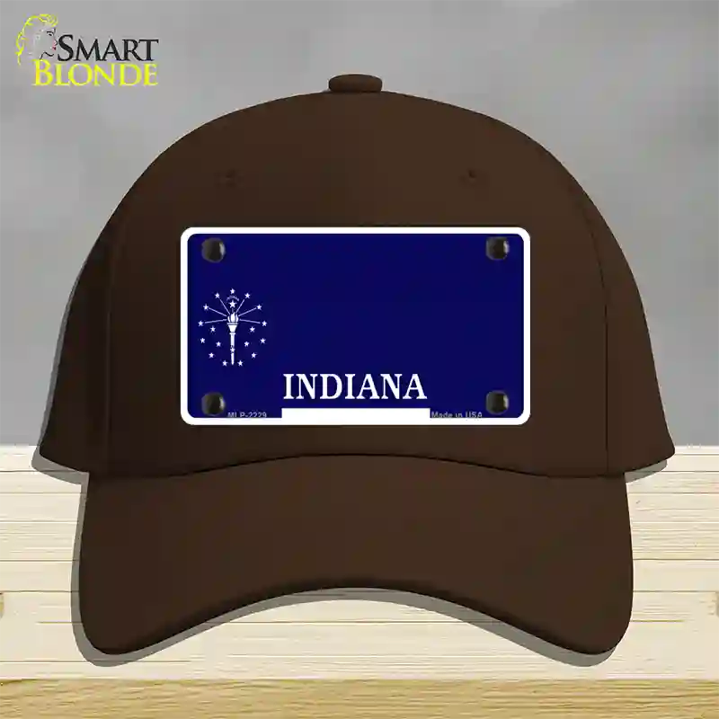 Indiana State Blank Novelty License Plate Hat Cotton / Dark Brown