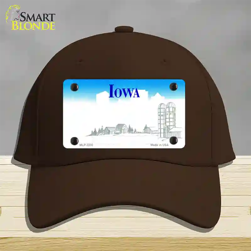 Iowa State Blank Novelty License Plate Hat Cotton / Dark Brown