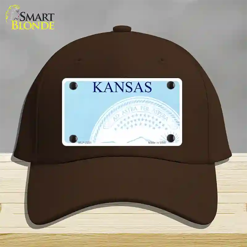 Kansas State Blank Novelty License Plate Hat Cotton / Dark Brown