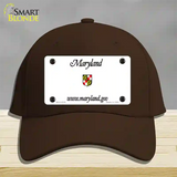 Maryland Gov State Blank Novelty License Plate Hat Cotton / Dark Brown