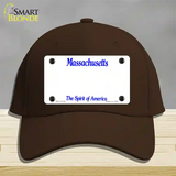 Massachusetts State Blank Novelty License Plate Hat Cotton / Dark Brown