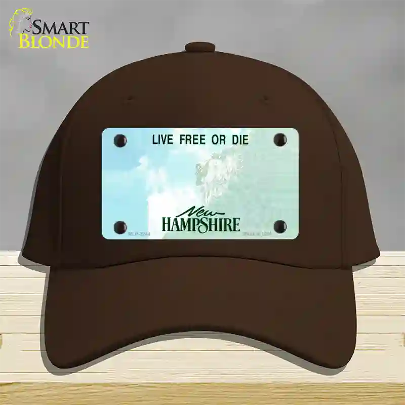 New Hampshire State Blank Novelty License Plate Hat Cotton / Dark Brown