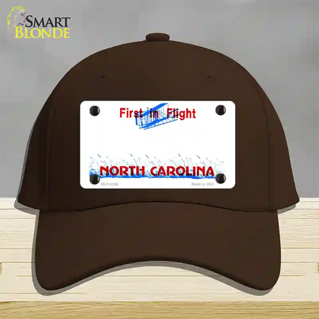 North Carolina State Blank Novelty License Plate Hat Cotton / Dark Brown