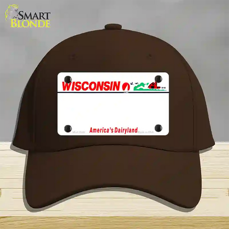 Wisconsin State Blank Novelty License Plate Hat Cotton / Dark Brown