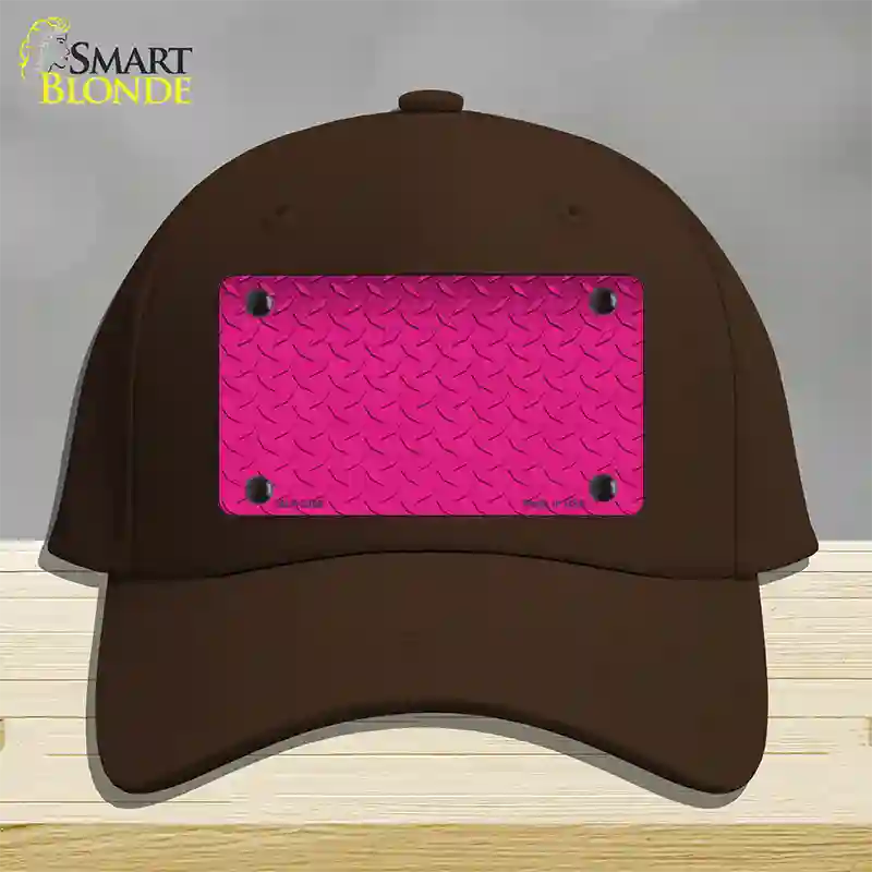 Diamond Pink Novelty License Plate Hat Cotton / Dark Brown