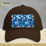 Blue Camouflage Novelty License Plate Hat Cotton / Dark Brown