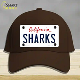 Sharks California State Novelty License Plate Hat Cotton / Dark Brown